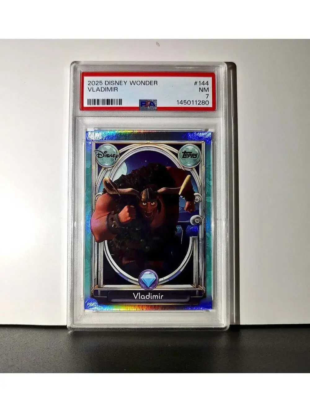 Vladimir 2025 Topps Disney Wonder #144 Diamond Card Tangled PSA 7